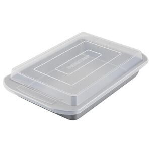 Farberware Nonstick Bakeware Baking Pan With Lid,  9 Inch x 13 Inch, Gray